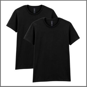 Gildan 2 Small Solid Black Tshirt